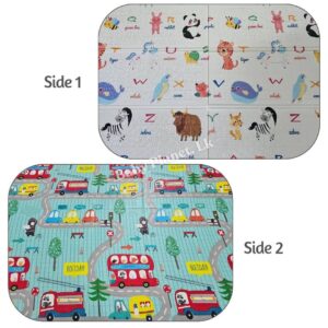 Double Side Printed XPE Foldable Large Baby Play Mat with Storage Bag (200×180cm) – 0.6cm thickness