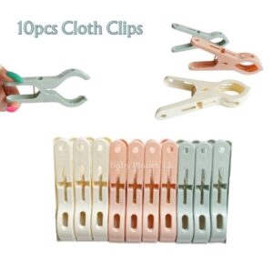 10 Pcs High Quality Durable Large Cloth Clips Pack