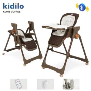 Kidilo KD018 Remote Control 2 in 1 Electric Baby High Chair & Swing with Bluetooth Function