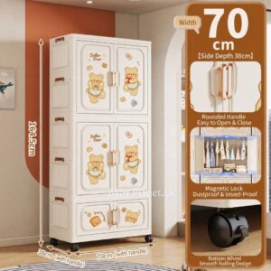 Extra Tall Foldable Baby Plastic Wardrobe Cabinet