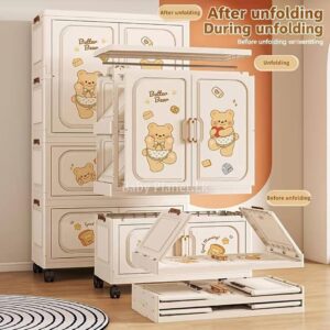 Extra Tall Foldable Baby Plastic Wardrobe Cabinet