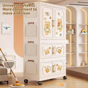 Extra Tall Foldable Baby Plastic Wardrobe Cabinet