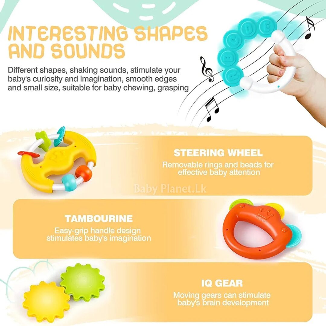 Premium Handbell Baby Rattle and Teether 7 Pcs Set Copy