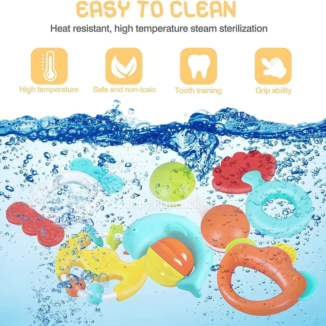 Premium Handbell Baby Rattle and Teether 7 Pcs Set Copy