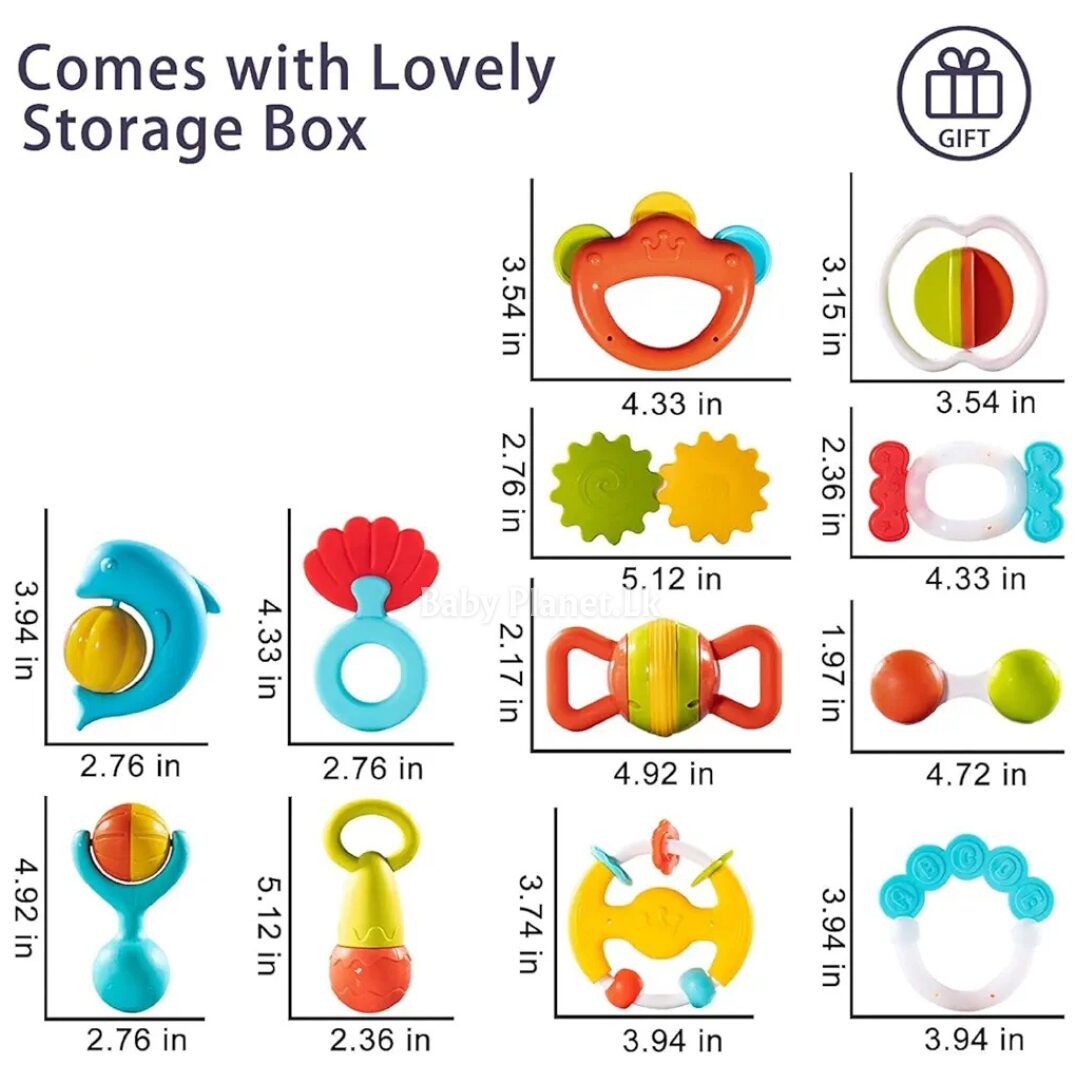 Premium Handbell Baby Rattle and Teether 7 Pcs Set Copy