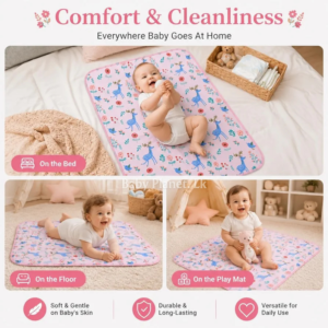 Waterproof Cotton Cot Sheet – Blue Zebra (Copy)