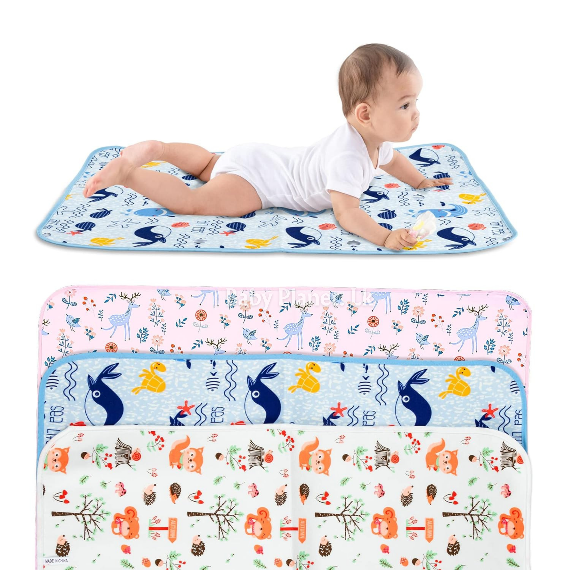 Waterproof Cotton Cot Sheet – Blue Zebra (Copy)